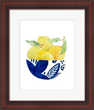 Framed Bowl of Lemons I Print