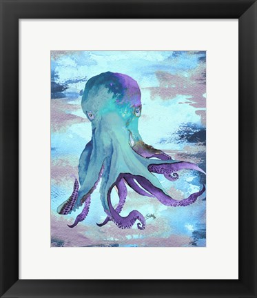 Framed Octopus Blue Print