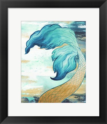 Framed Mermaid Fin Splash Print