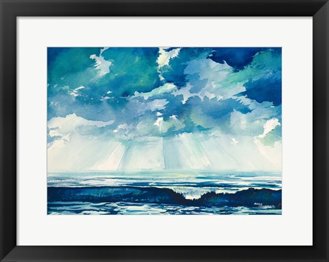 Framed Clouds and Ocean Print