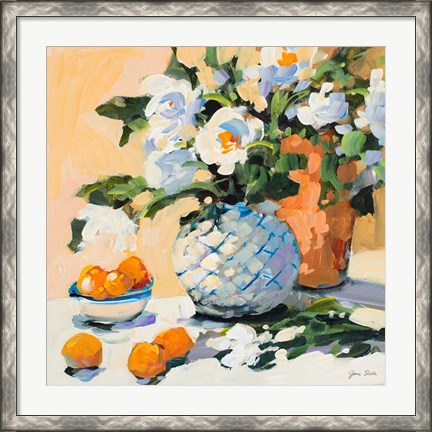 Framed Flowers And Oranges Print
