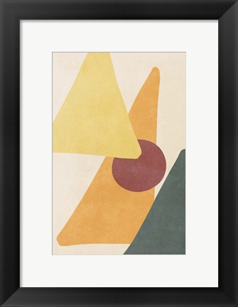Framed Yellow Simple Shapes Print