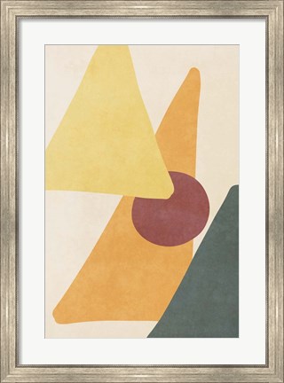 Framed Yellow Simple Shapes Print