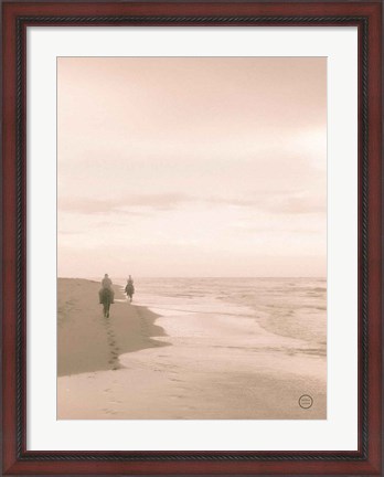 Framed Horses on the Beach Crop Print