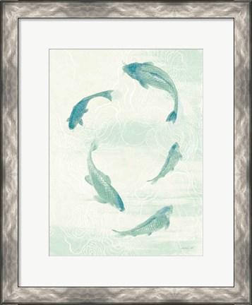 Framed Celadon Koi II Print