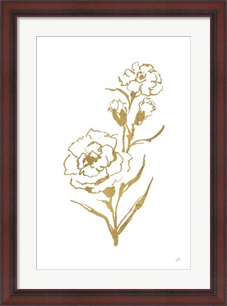 Framed Gold Line Carnation III Print