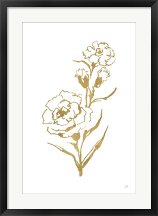 Framed Gold Line Carnation III Print