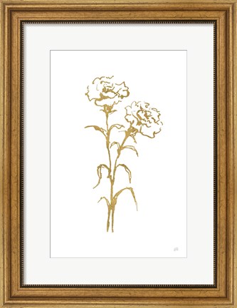 Framed Gold Line Carnation II Print