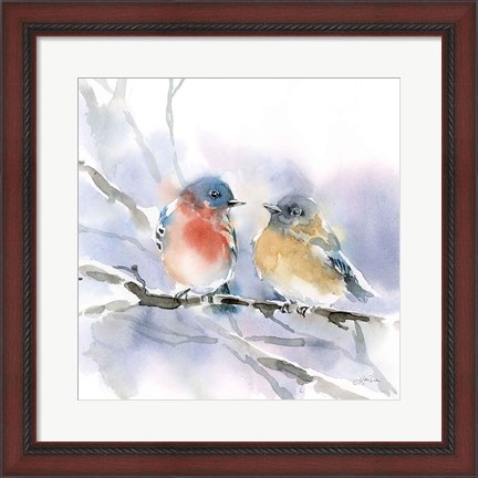 Framed Bluebird Pair Print