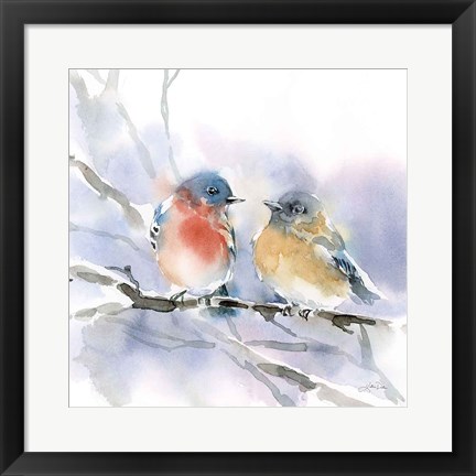 Framed Bluebird Pair Print