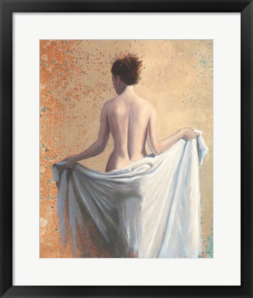 Framed After the Bath Coral Print