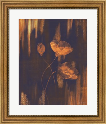 Framed Abstract Copper Floral Print