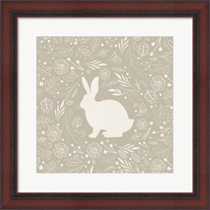 Framed Floral Rabbit Print