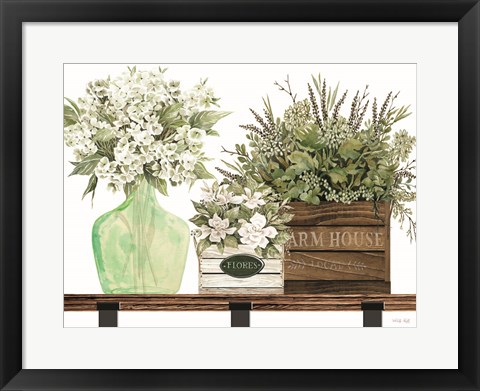 Framed Farm House Florals Print