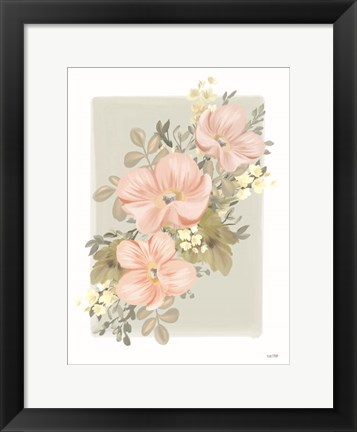 Framed Pink Poppy Sprig Print