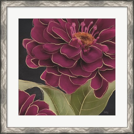 Framed Burgundy Floral 1 Print