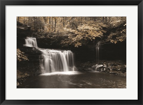 Framed Golden Waterfall I Print