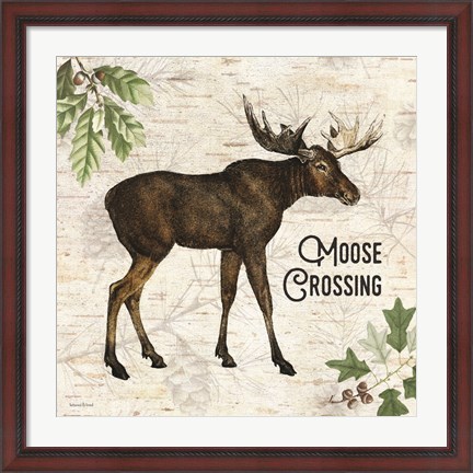 Framed Moose Crossing Print