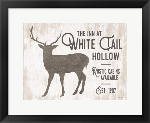 Framed White Tail Hollow Print