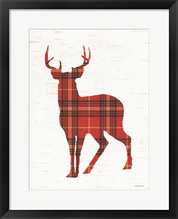 Framed Plaid Deer Print