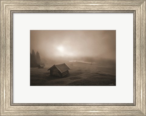 Framed Misty Morning Sunrise Print