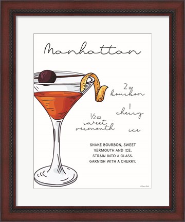 Framed Manhattan Recipe Print