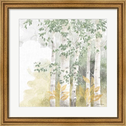 Framed Natures Leaves III Sage Print