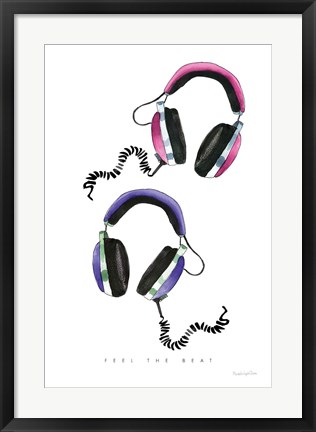 Framed Headphones Love Print