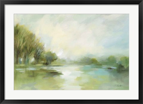 Framed Lakeside Fog Sage Print