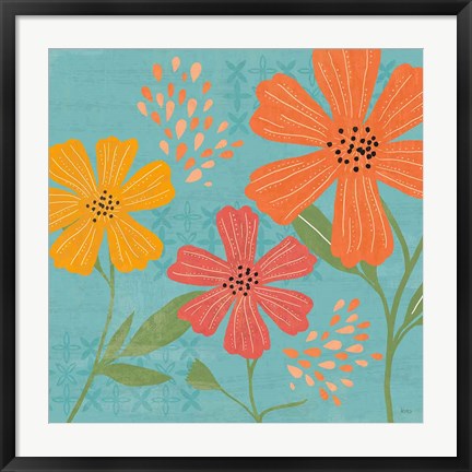 Framed Mod Floral III No Lines Print