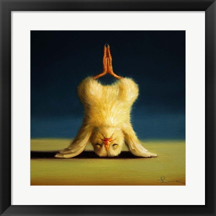 Framed Yoga Chick Lotus Headstand Print