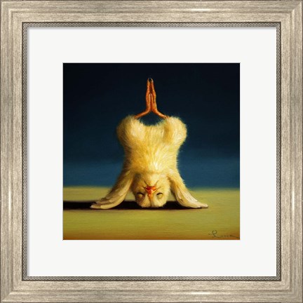 Framed Yoga Chick Lotus Headstand Print