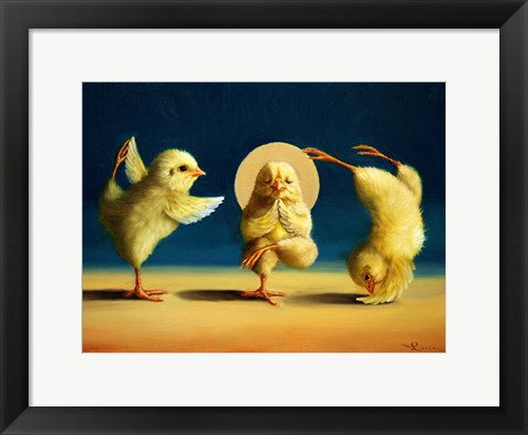 Framed Yoga Chicks Three Print