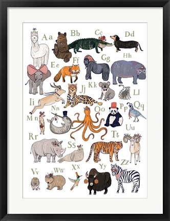 Framed ABC Party Animal Print