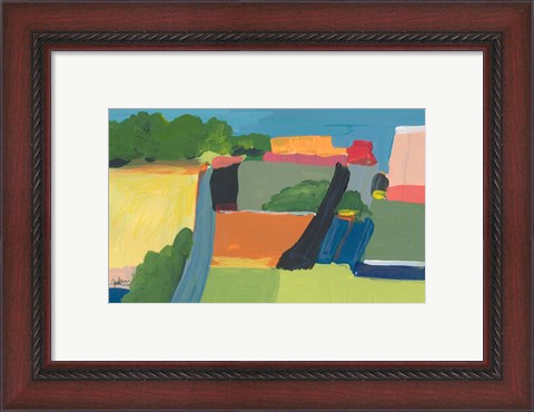 Framed Small Town On a Hill No. 1 Print