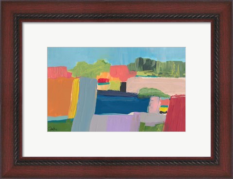 Framed Small Town On a Hill No. 3 Print