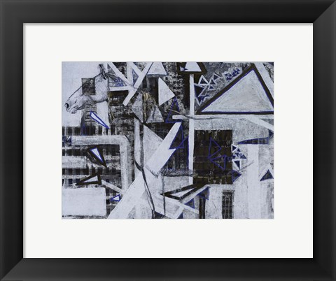 Framed Blue Horse II Print
