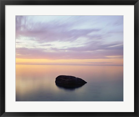 Framed Rock at Sunset Print