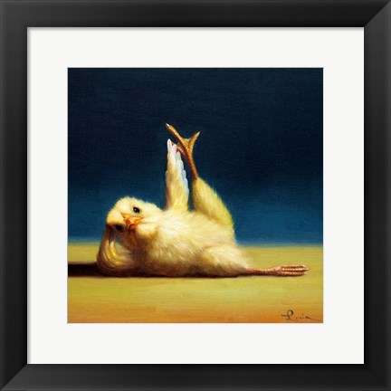 Framed Yoga Chick Side Leg Lift Print