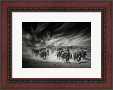Framed Sky, Dust and Elephants Print