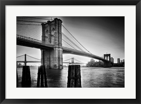 Framed Brooklyn Bridge - Sunrise Print