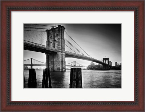 Framed Brooklyn Bridge - Sunrise Print