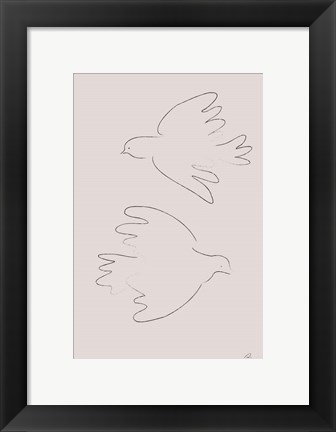 Framed Two Doves Print