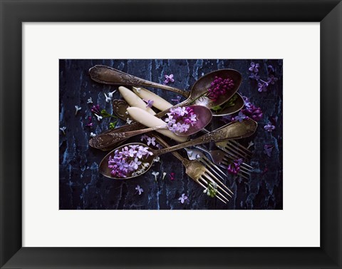 Framed Spoons &amp; Flowers Print