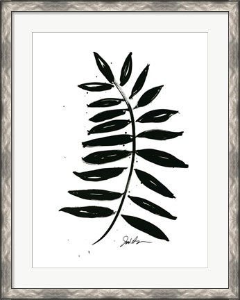 Framed Inked Leaves II Print