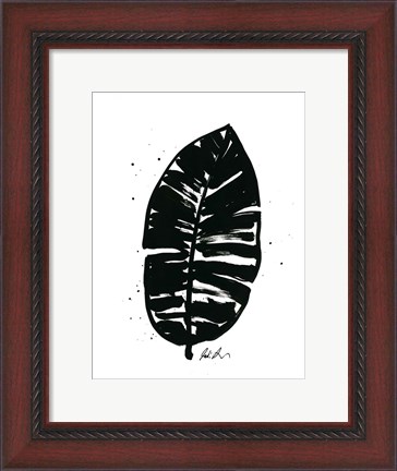 Framed Inked Leaves III Print