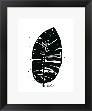 Framed Inked Leaves III Print
