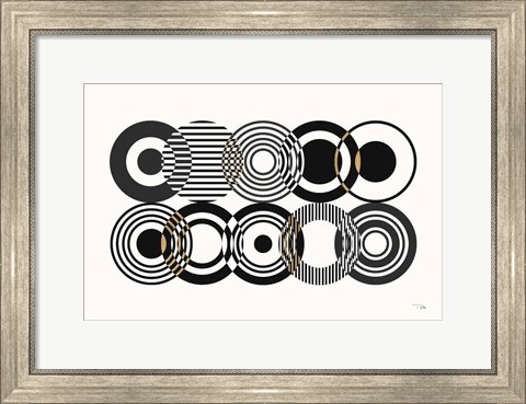 Framed Deco Retro black I Print