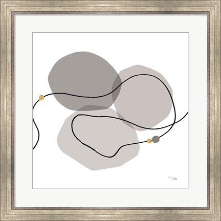 Framed Sinuous Trajectory grey II Print