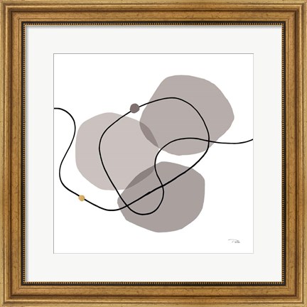 Framed Sinuous Trajectory grey III Print